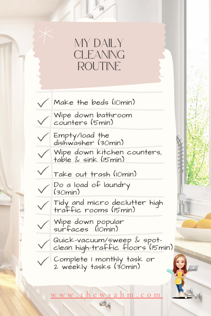 List of Daily household Chores